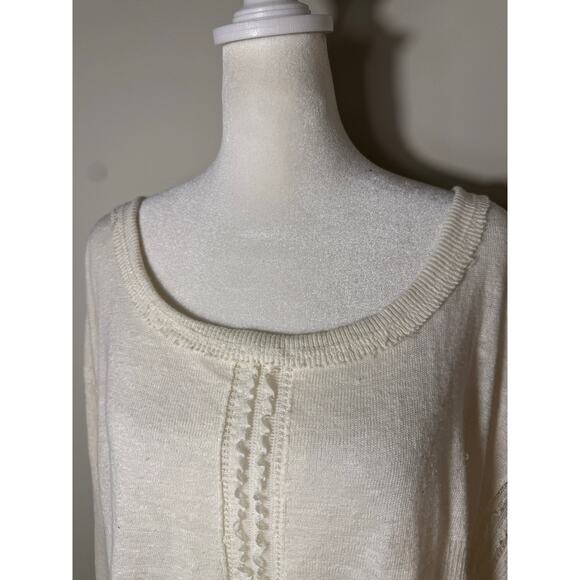 Free People Lace Road Linen Cotton Pullover Size M - Picture 3 of 7